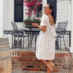 Embroidered white dress